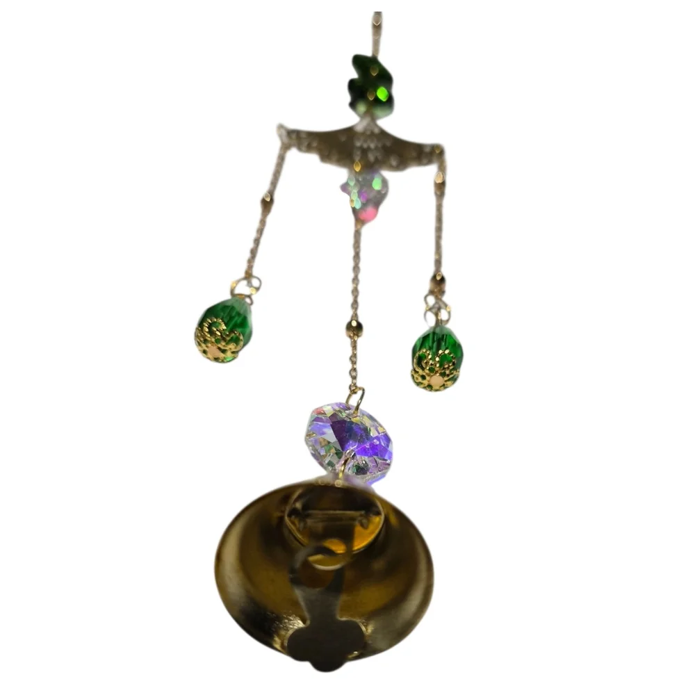 Hanging Crystal Bell Suncatcher Ornament iridescent